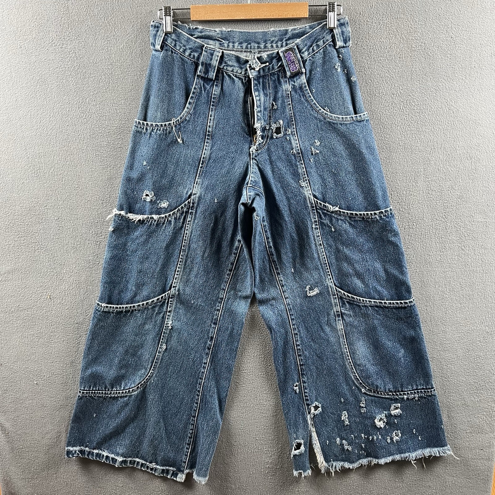 Vintage Auraze Jeans Women’s Size 5 Wide Leg Denim 90s Y2K Rave JNCO Beau Baker