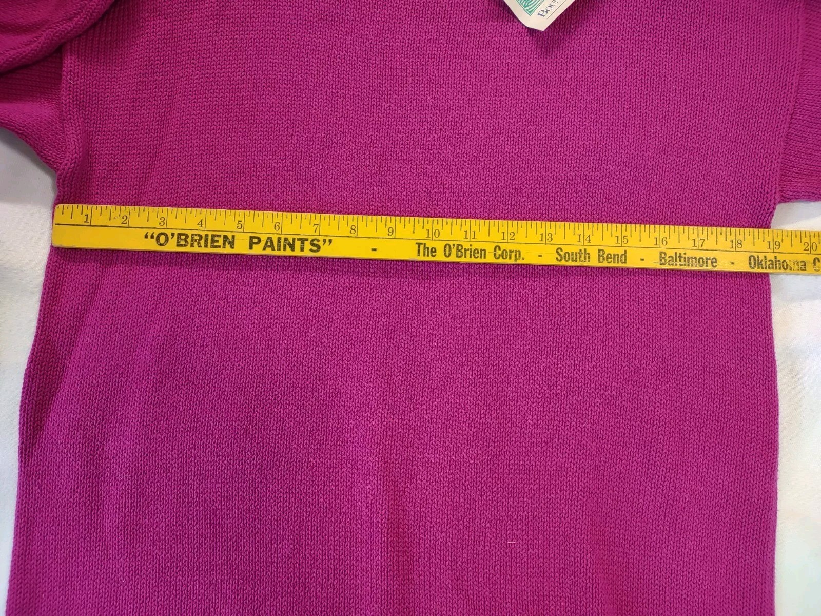 Vtg Boundary Waters 80’s Mock Neck Sweater Sz S Cotton Berry NEW NOS Hudsons