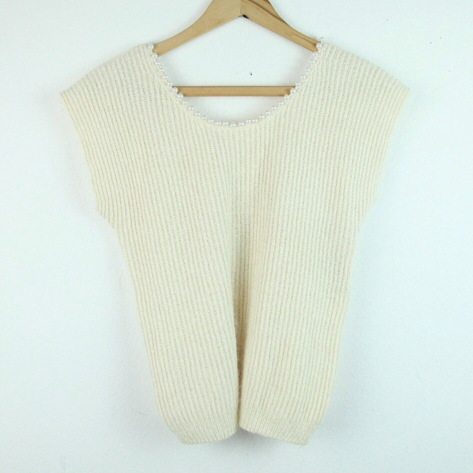 Vintage Womens Small Silk Angora Knit Top Pearlcore Preppy Cottagecore Coquette