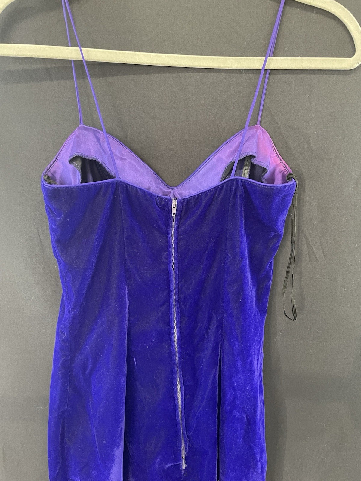 Vintage Hot Purple Velvet De Laru Dress Formal / Evening