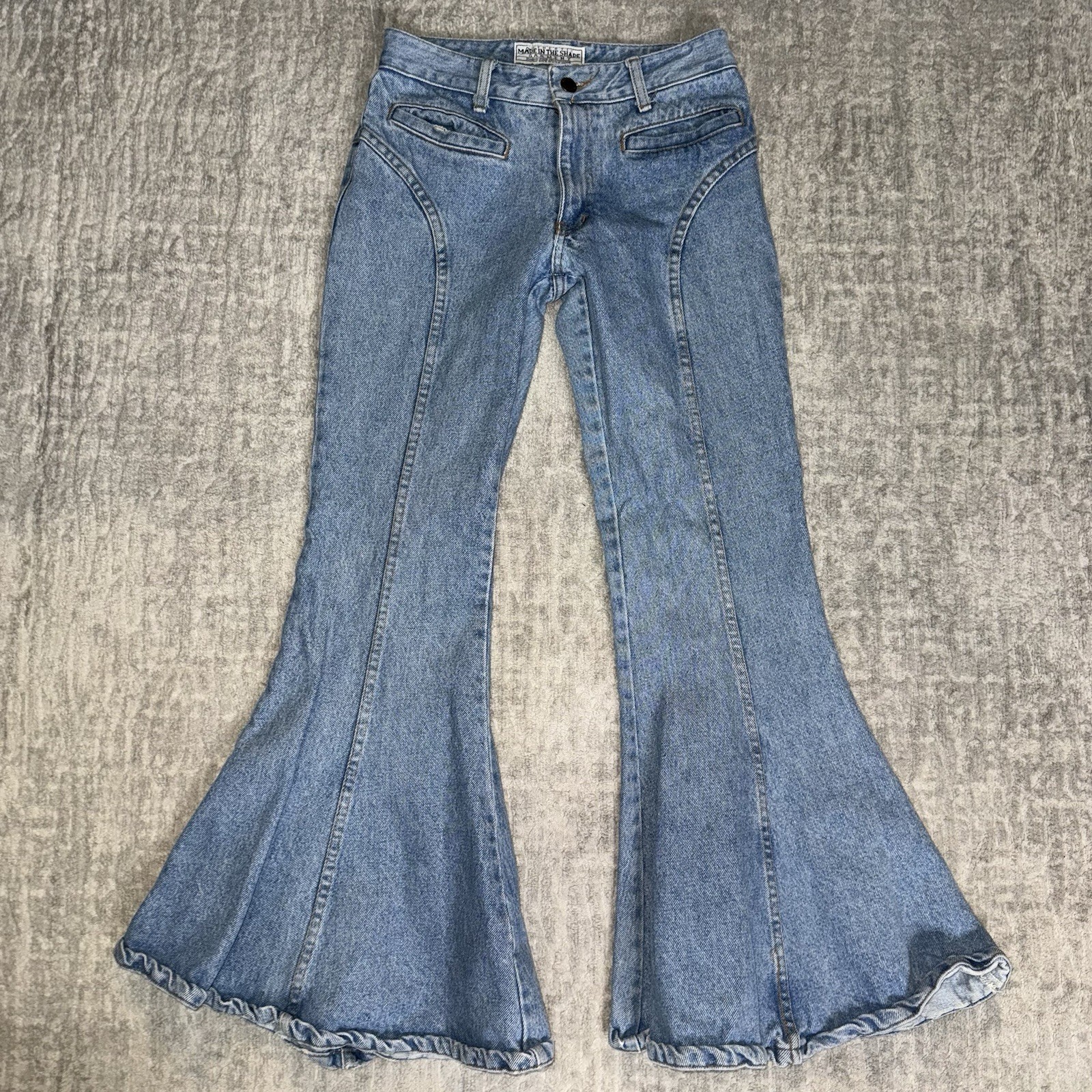 Made in the Shade Vintage Flare Jeans Blue Light Wash Bell Bottoms Pants Size 1