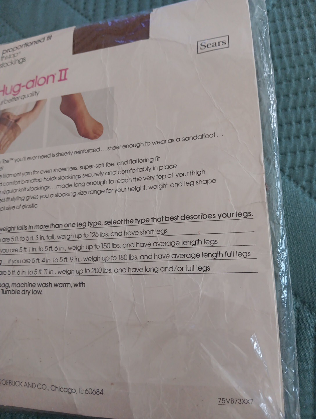 Hug Alon 2 Medium Long Sandstone Thi Top Stockings Vtg Sears Original Tags