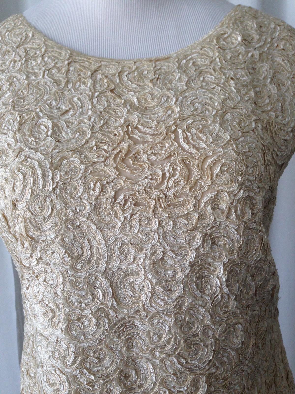 Vintage 60’s Freedman’s Boutique Dresses Ivory 3 Pcs Skirt Set With Mink Trims