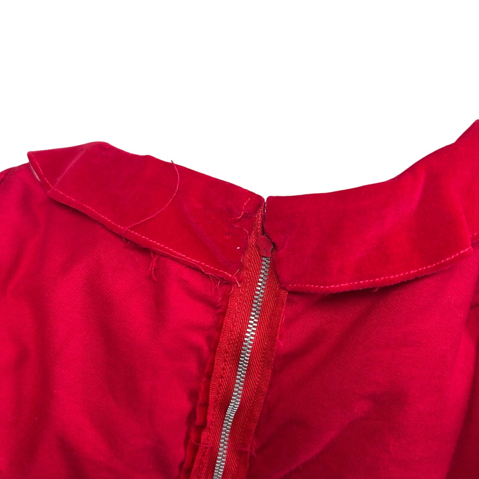 VTG 60s Red Velvet Mini Dress S Keyhole Bespoke Babydoll Glam Twee Retro Mad Men