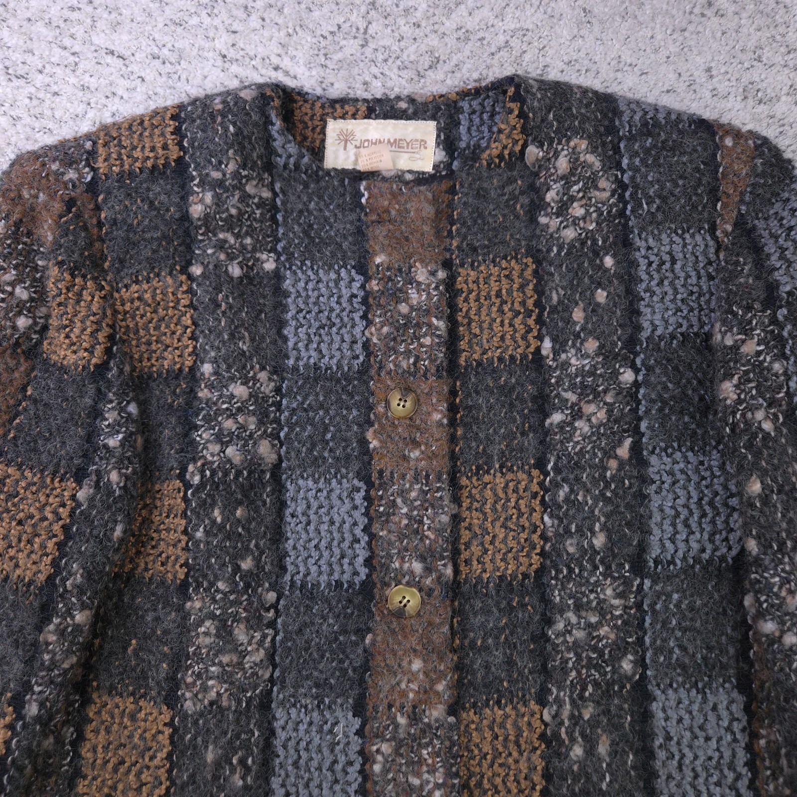 Vintage John Meyer Jacket Womens 6 Mohair Wool Blend 60s Cardigan Knit Lined GUC