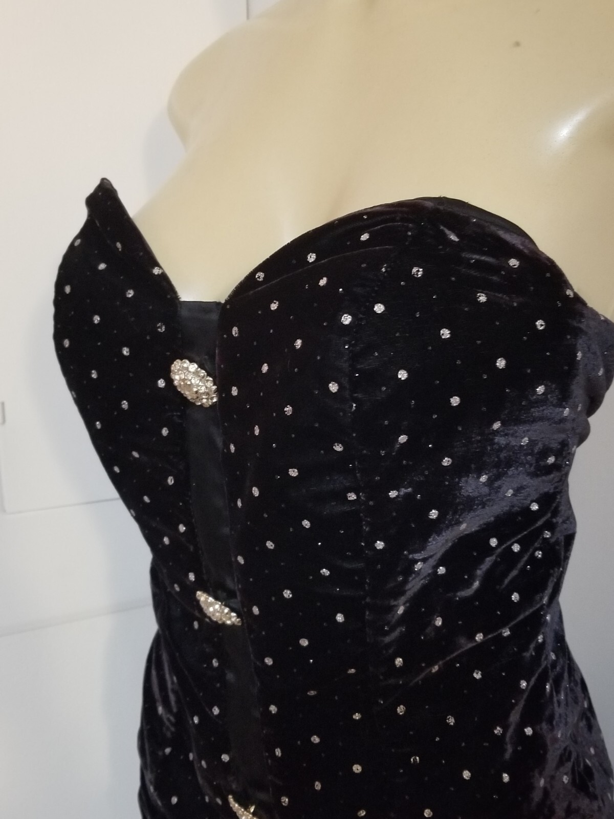 Vintage 80s Karen Okada David Howard climax velvet rhinestone dress