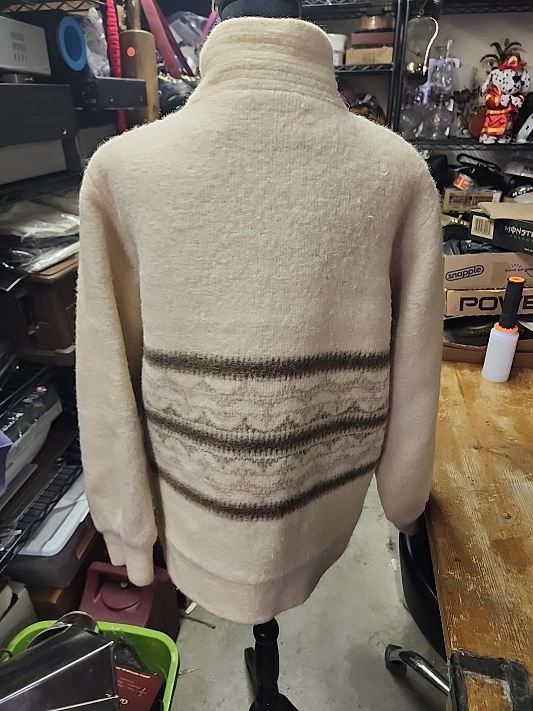 Vintage Canadian Sportswear Womens Mid Coat Sz 16 85%Wool Cream White Ivory