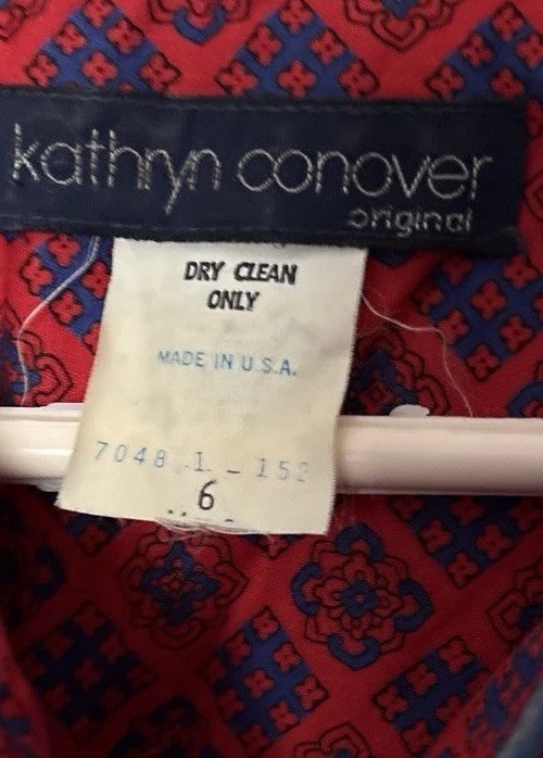 Vtg Kathryn Conover Shirtwaist Midi Dress Red Equestrian Preppy Horse Pleated 6