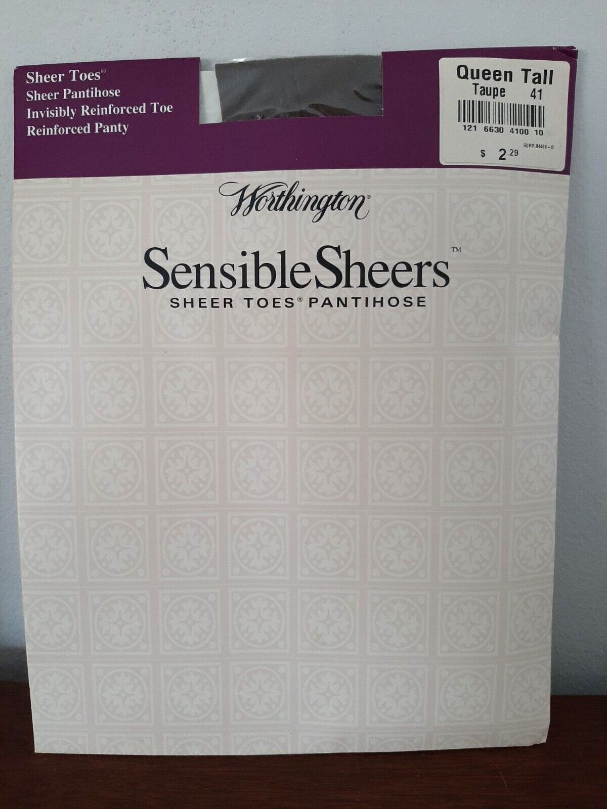 Vintage Worthington JC Penney Sensible Sheers Pantihose Taupe Queen Tall