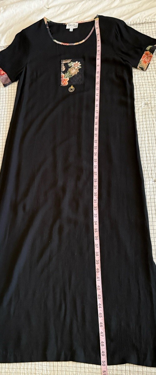 vintage 90s naturally petite honolulu size S black short sleeve midi dress