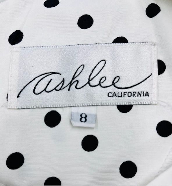 Vintage 1980’s „ASHLEE” Polka Dot Sheath Party Dress-Size 8