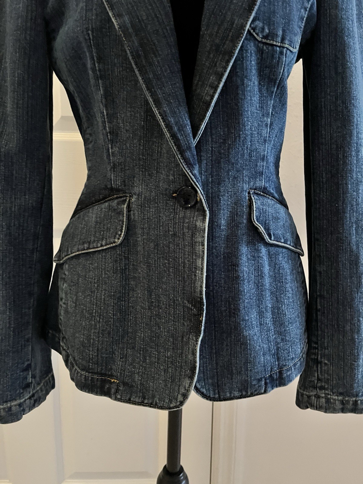 Vintage SEE BY CHLOÉ Paris Denim Jacket with Button Badges, Size 36 (French)