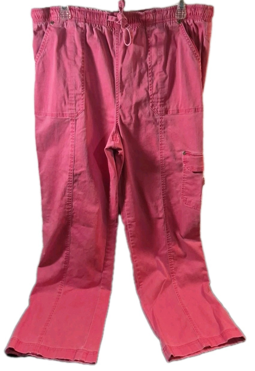 90’s 2pc Cappagallo Red Denim Jacket sz Lrg & Pants sz Med Women’s Pkts VTG