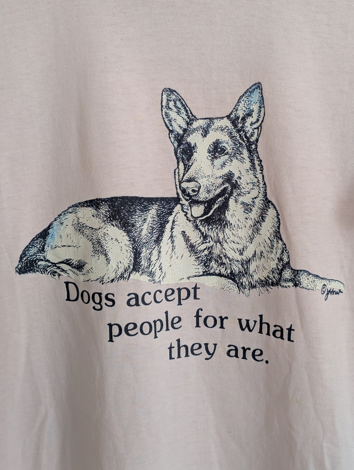 Vintage 1990’s „Dogs Accept People For Who They Are” T-Shirt Women’s Size M/L