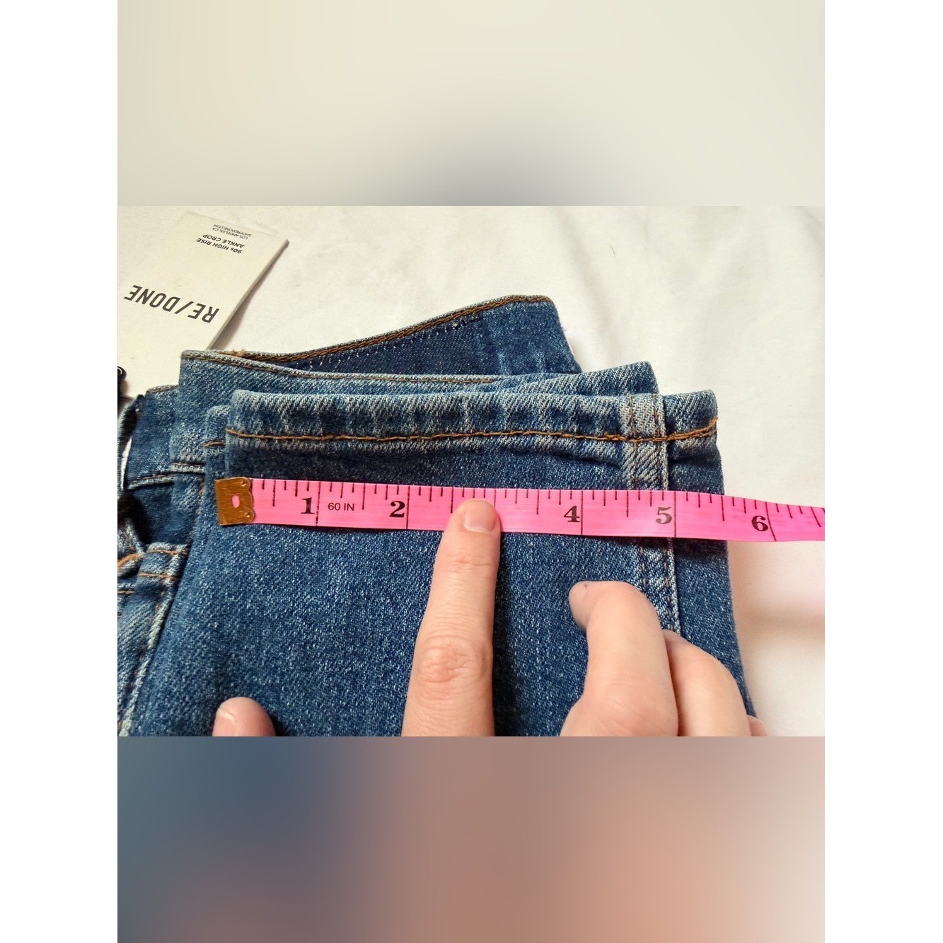 NWT Re/Done 90s High Rise Ankle Crop Denim Jeans Western Rinse Size 24