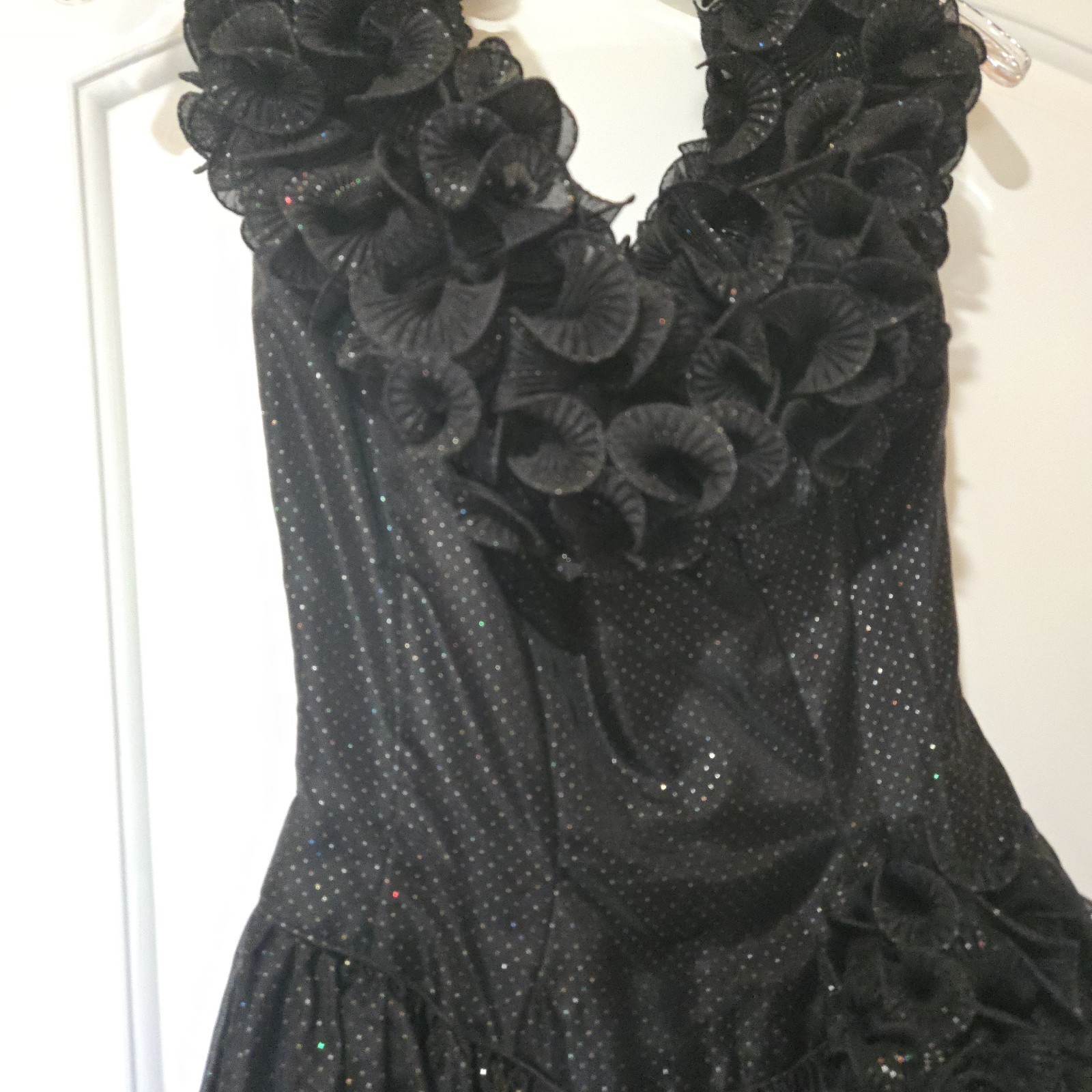 Vintage Mike Benet Formals Black Shimmer Polka Dotted Dress, SIZE 10