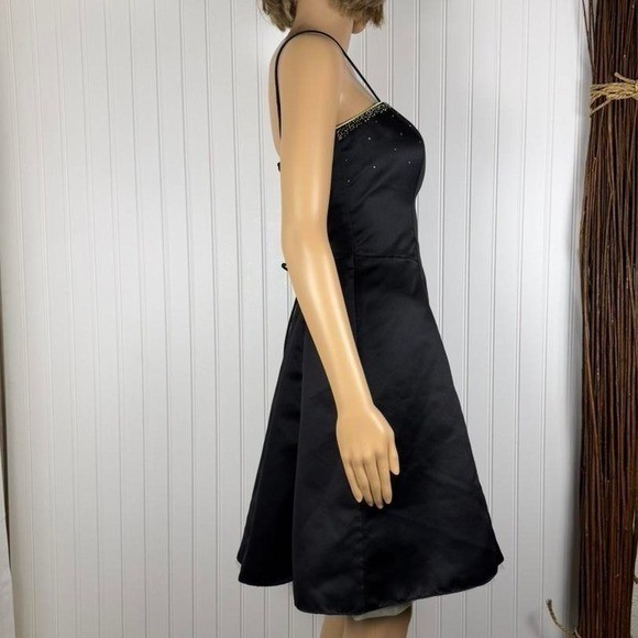 Vintage JUMP Apparel black satin slip dress