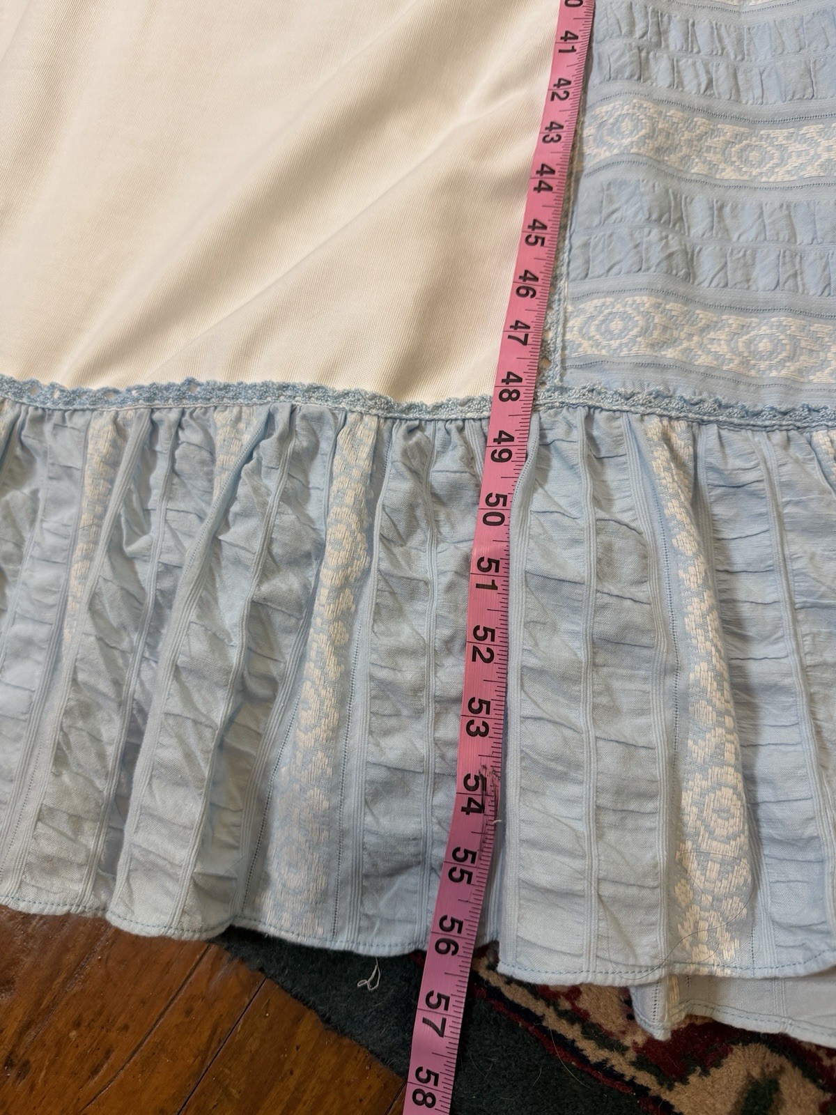 Rare White Label Gunne Sax Blue and White Hood with Blue and Pink Trim, 7
