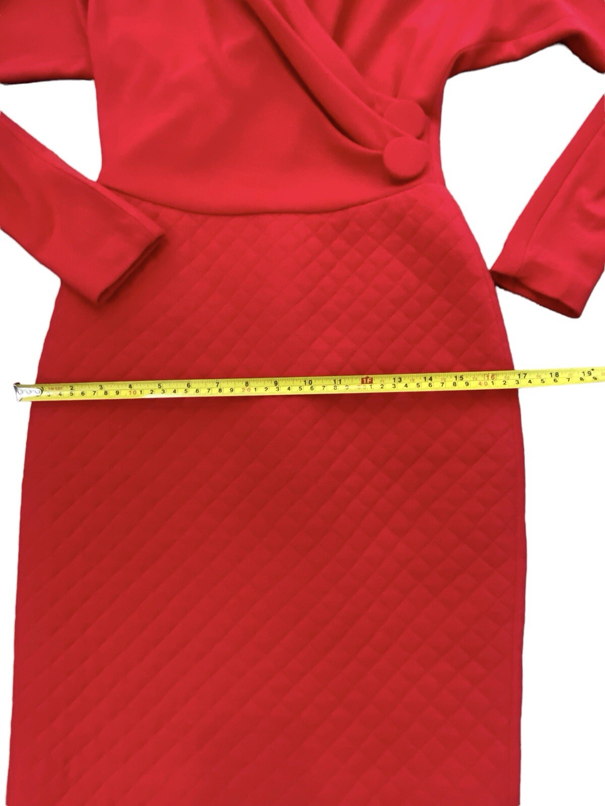 Vintage ALBERT NIPON BOUTIQUE Red Wool Dress Wiggle Pencil Talon Sz. 4 USA