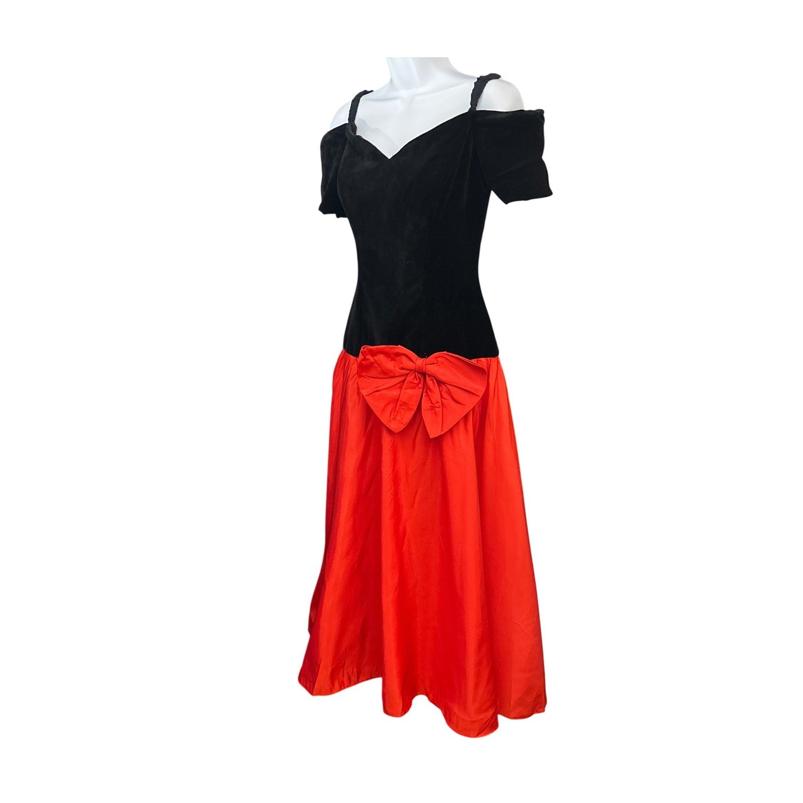 Vintage Old Hollywood Style Satin Dress Holiday Party Retro Glam Coquette