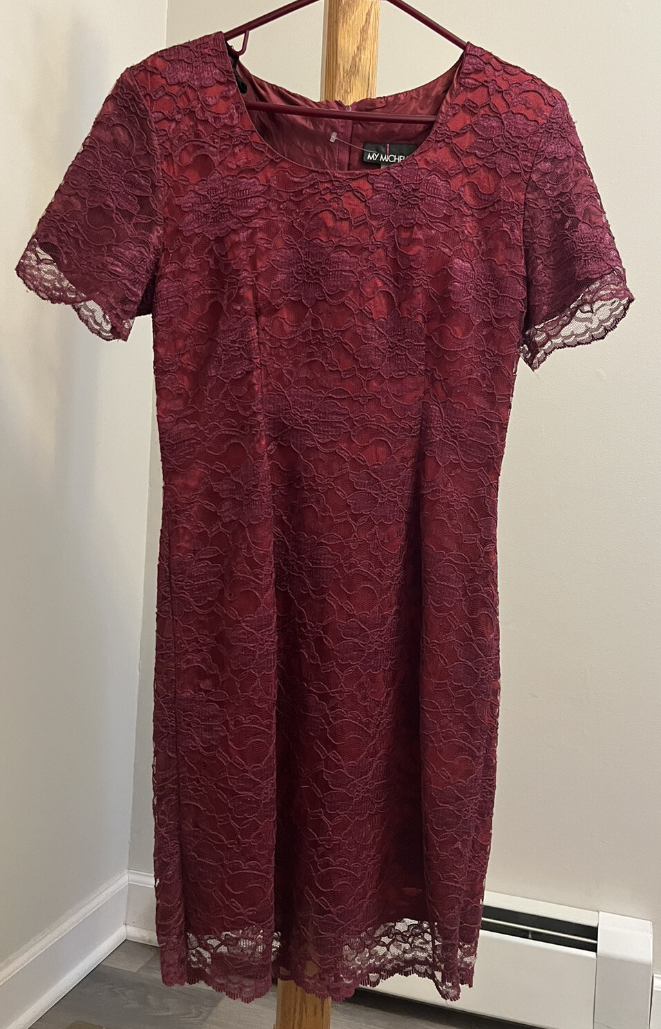 Vintage My Michelle Red Lacy Mini Dress Very Good Condition Smoke Free