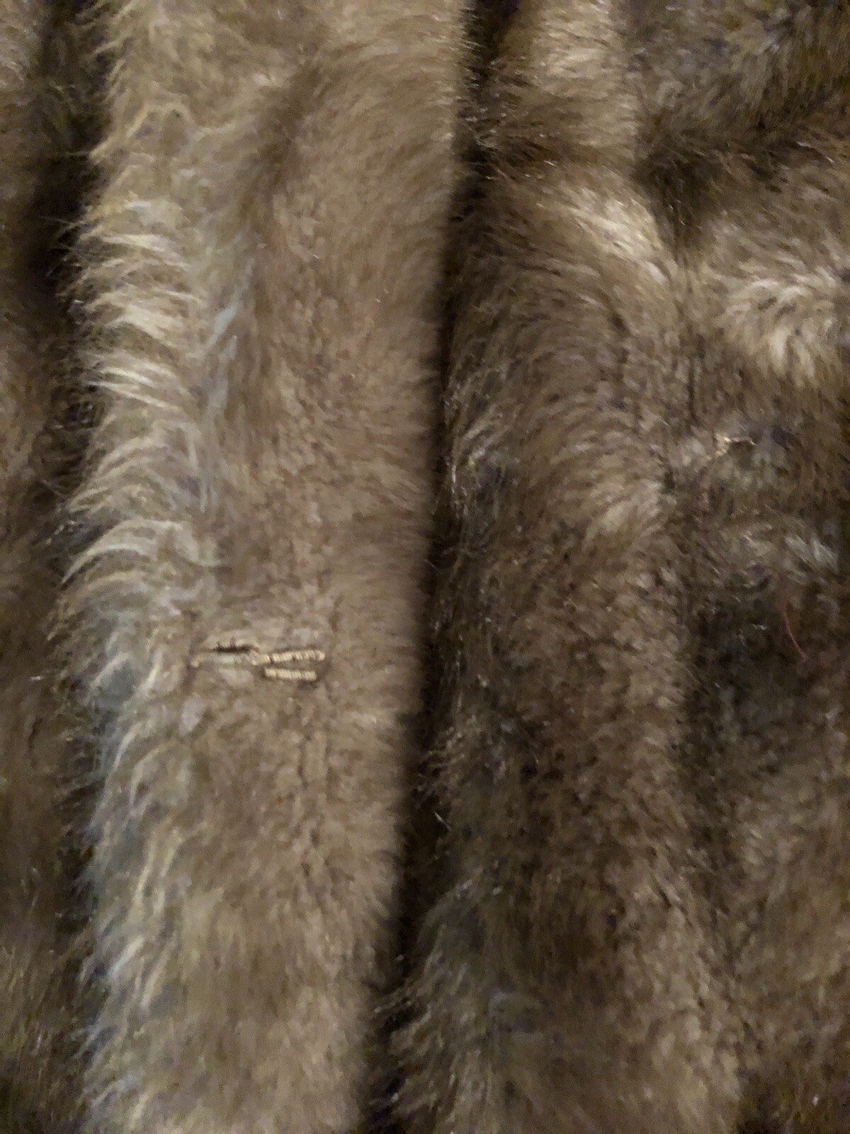 Vintage Faux Fur Ladies Coat Heavyweight Made In USA *Missing 2 Loops For Hooks