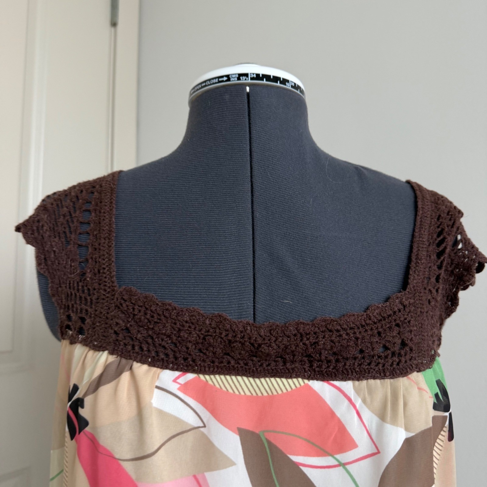 Vintage Y2K Soulmates Print Crochet Top Size Medium