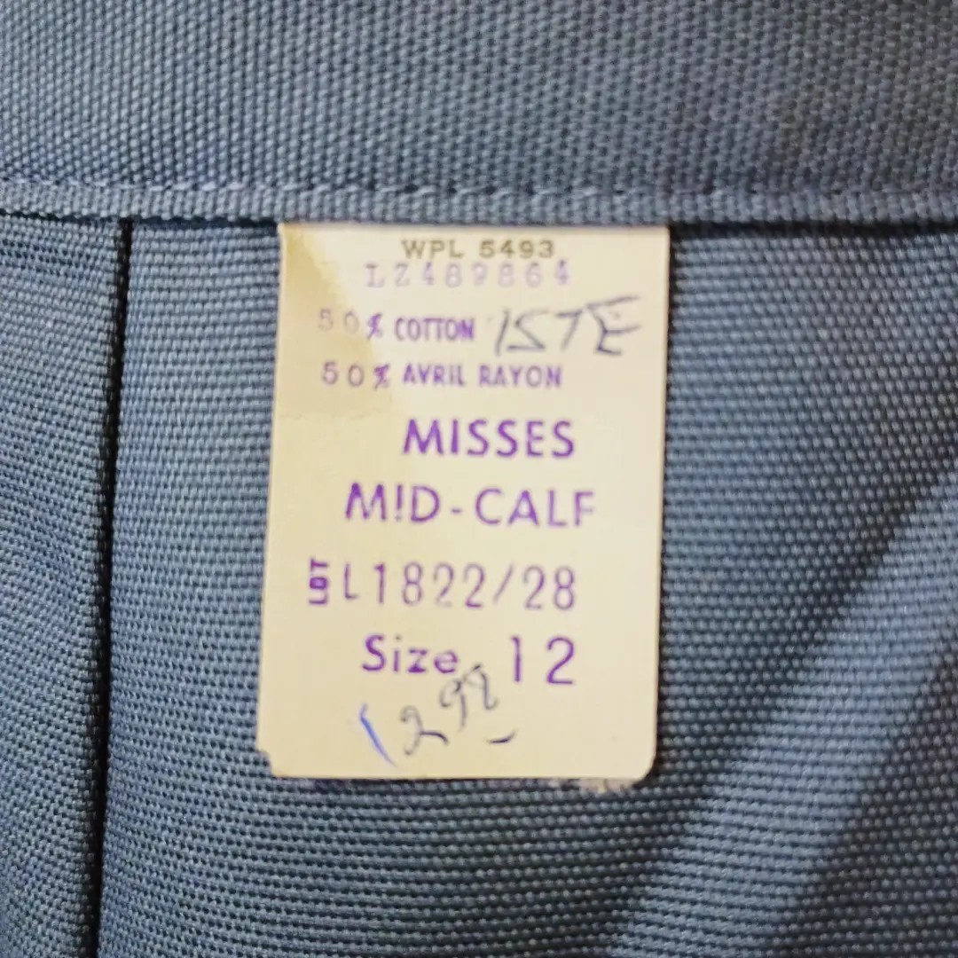NOS With Tags Late 50s Sky Blue Cotton Twill Capri Pants -S