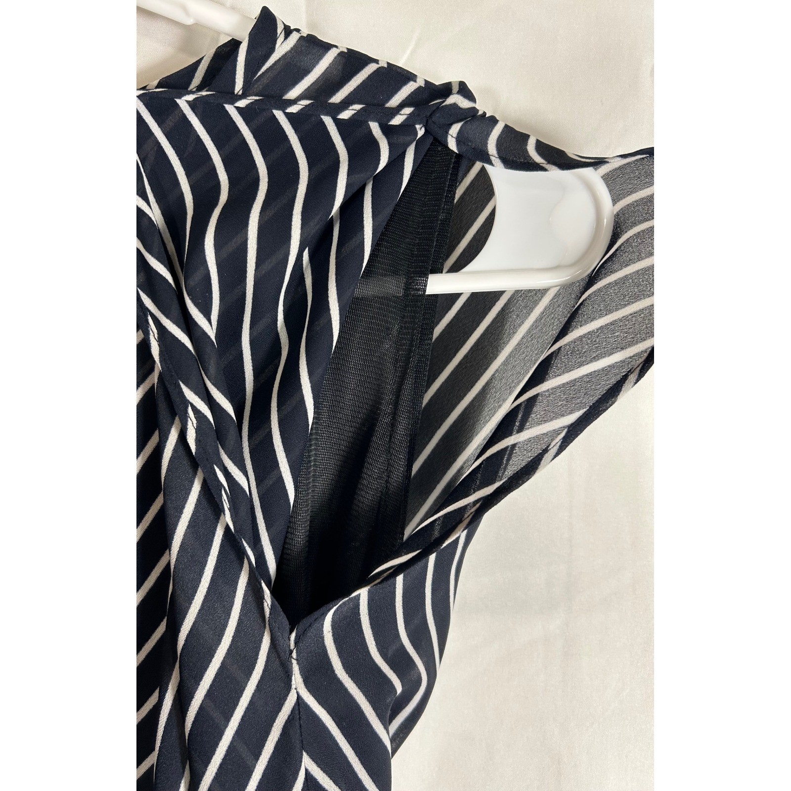 Positive Attitude Vintage Black White Striped Maxi Dress Size 8 USA