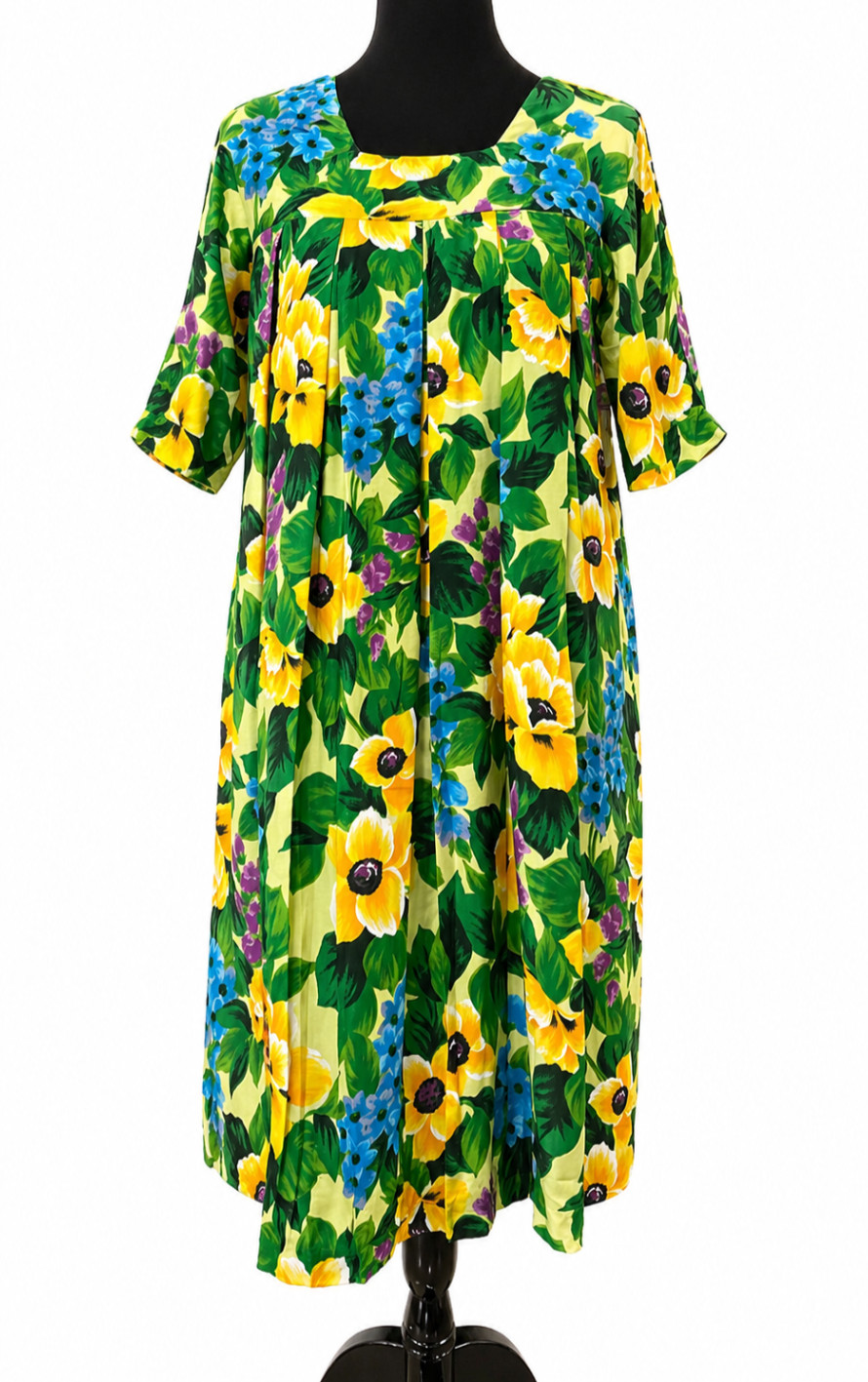 Vintage Sears Cottage Core Pleated House Dress Small Multicolor Floral Cotton