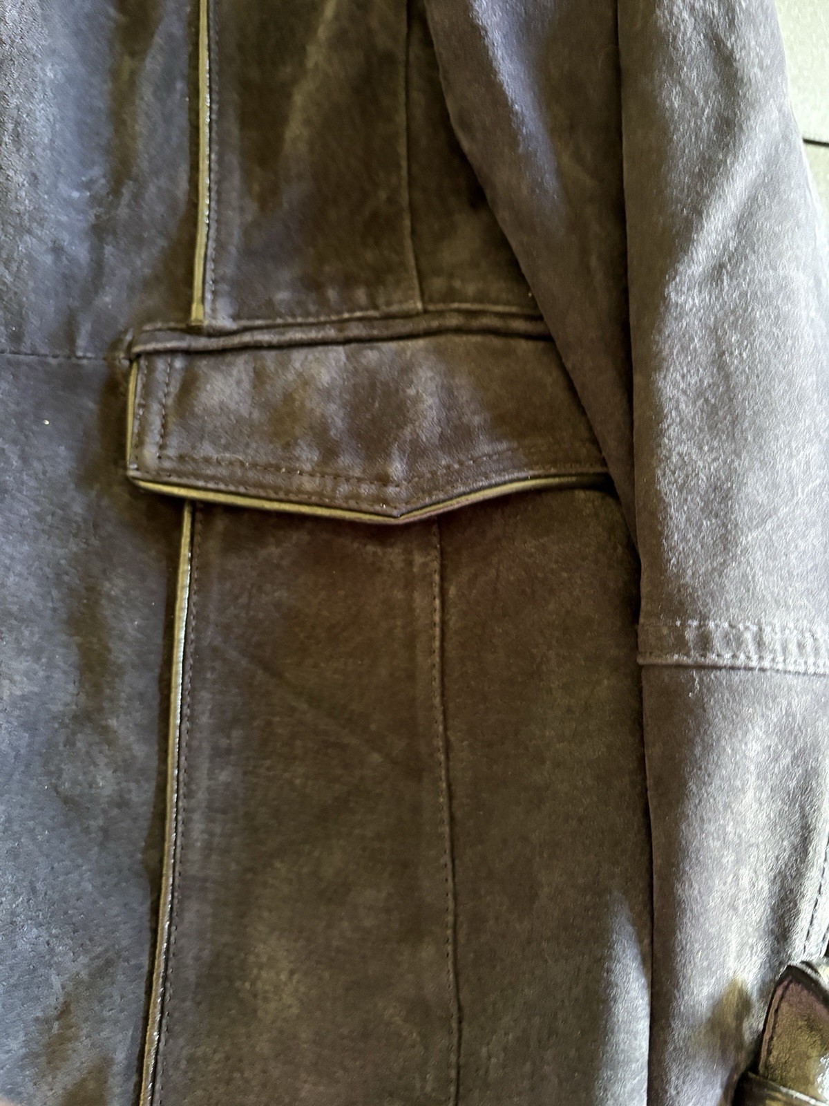 Vintage Bradley Bayou Navy Blue Suede Leather Jacket Plus Size 1X Zipper