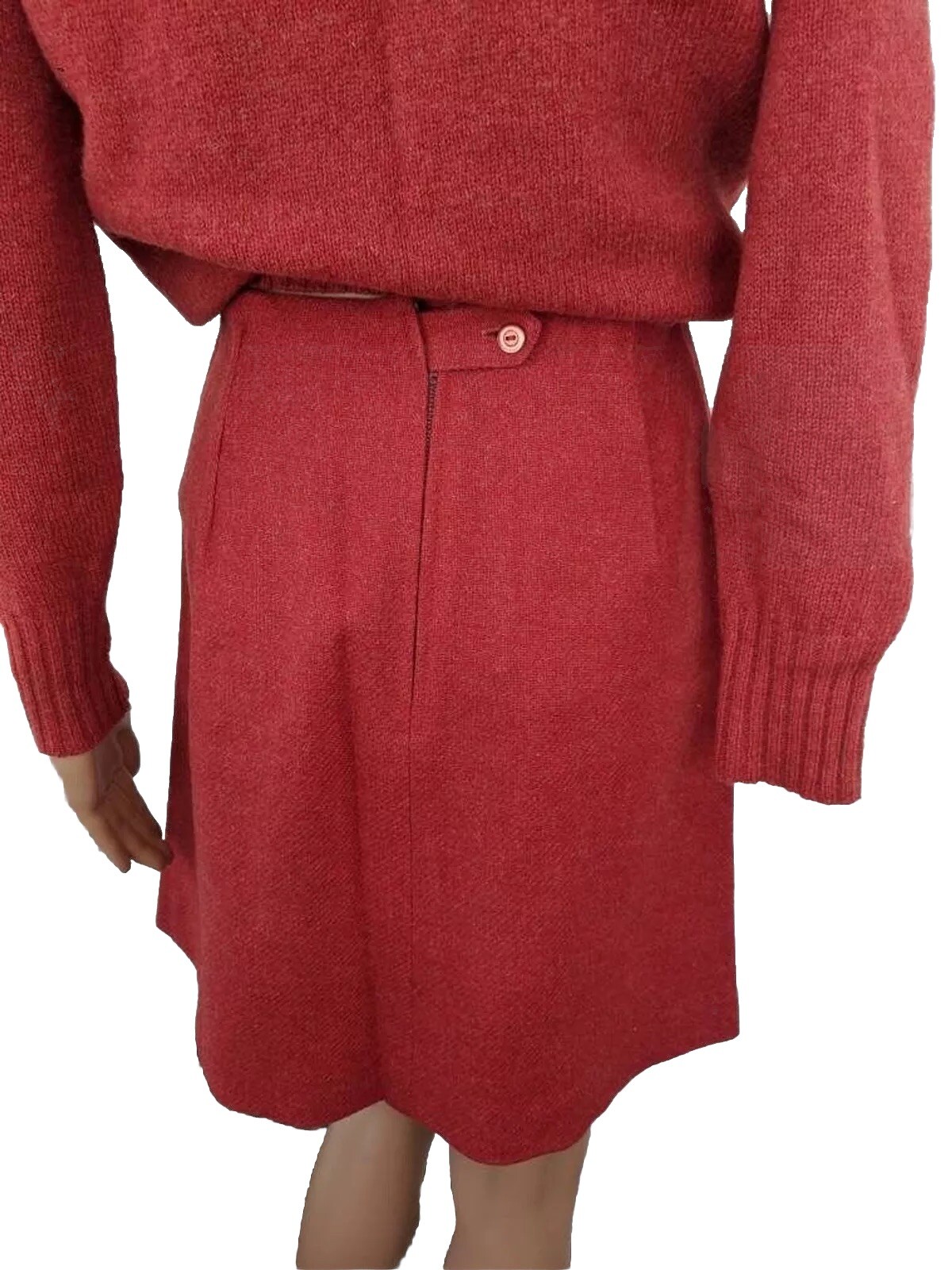 Vintage 60s Tomato Red Skirt 23 Waist XS XXS Junior Bazaar