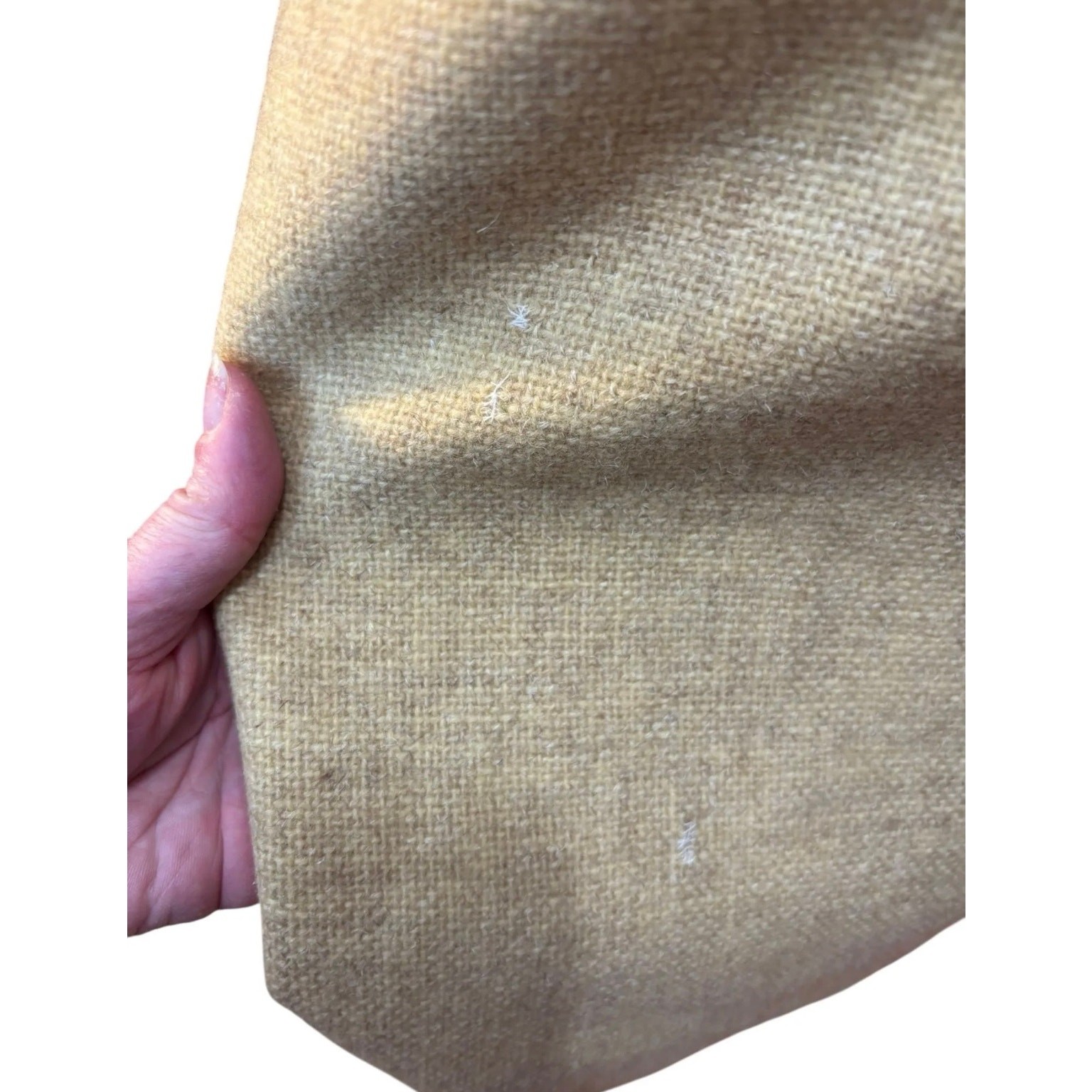Vintage 1960s Tweed Wool Skirt Size 8 Beige Pencil Midi Mended Moth Holes