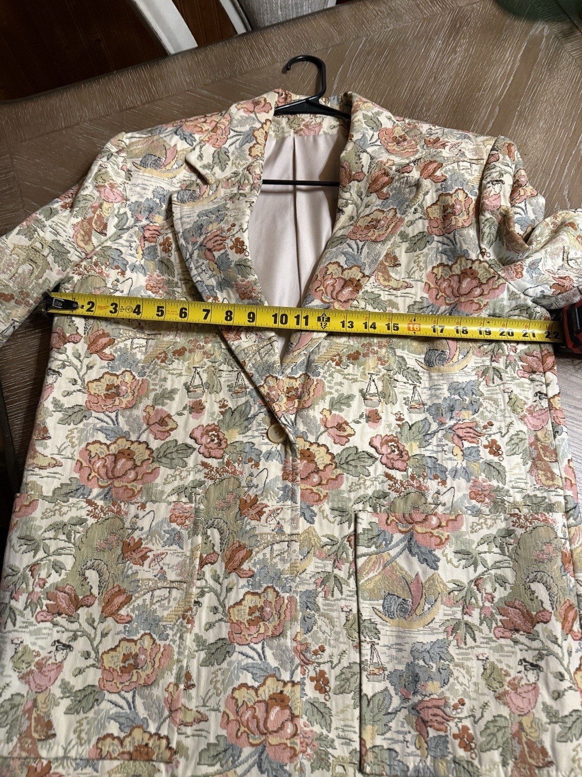 Vintage Floral Oversized Blazer No Brand Hand Made ? Boho- Hippy L/Xl See Mesh
