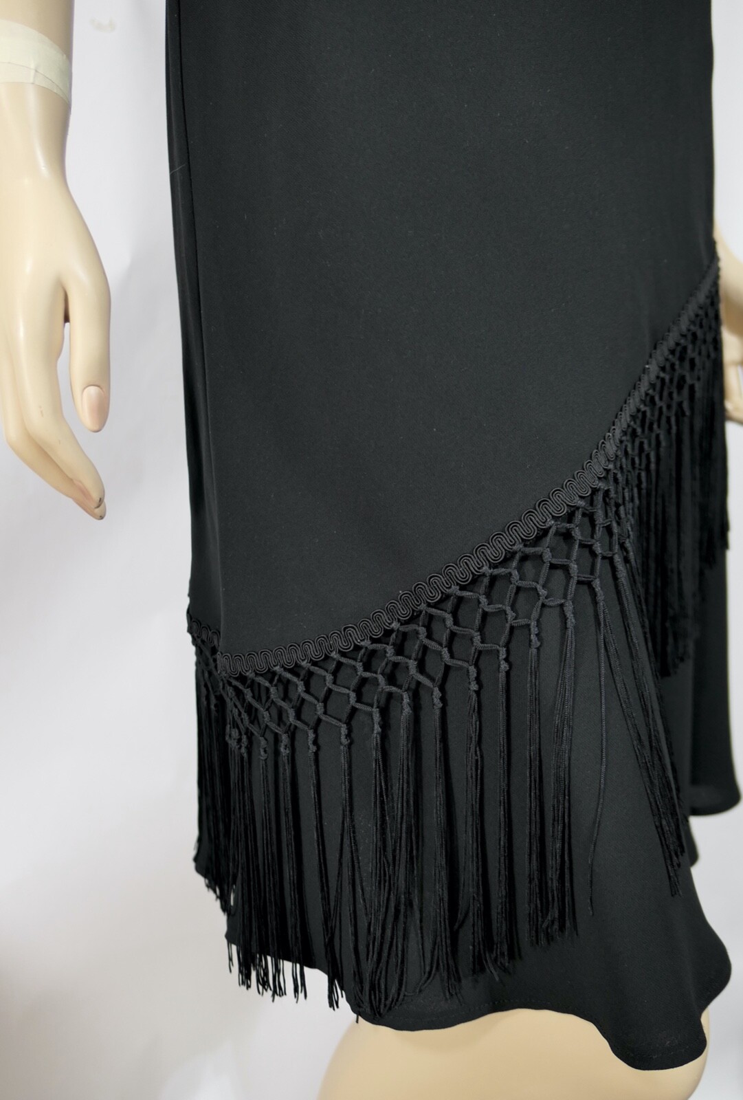 Vintage 80s SL Fashions Flapper Sheath Pencil Dress Flutter Sleeve V Neck S/M