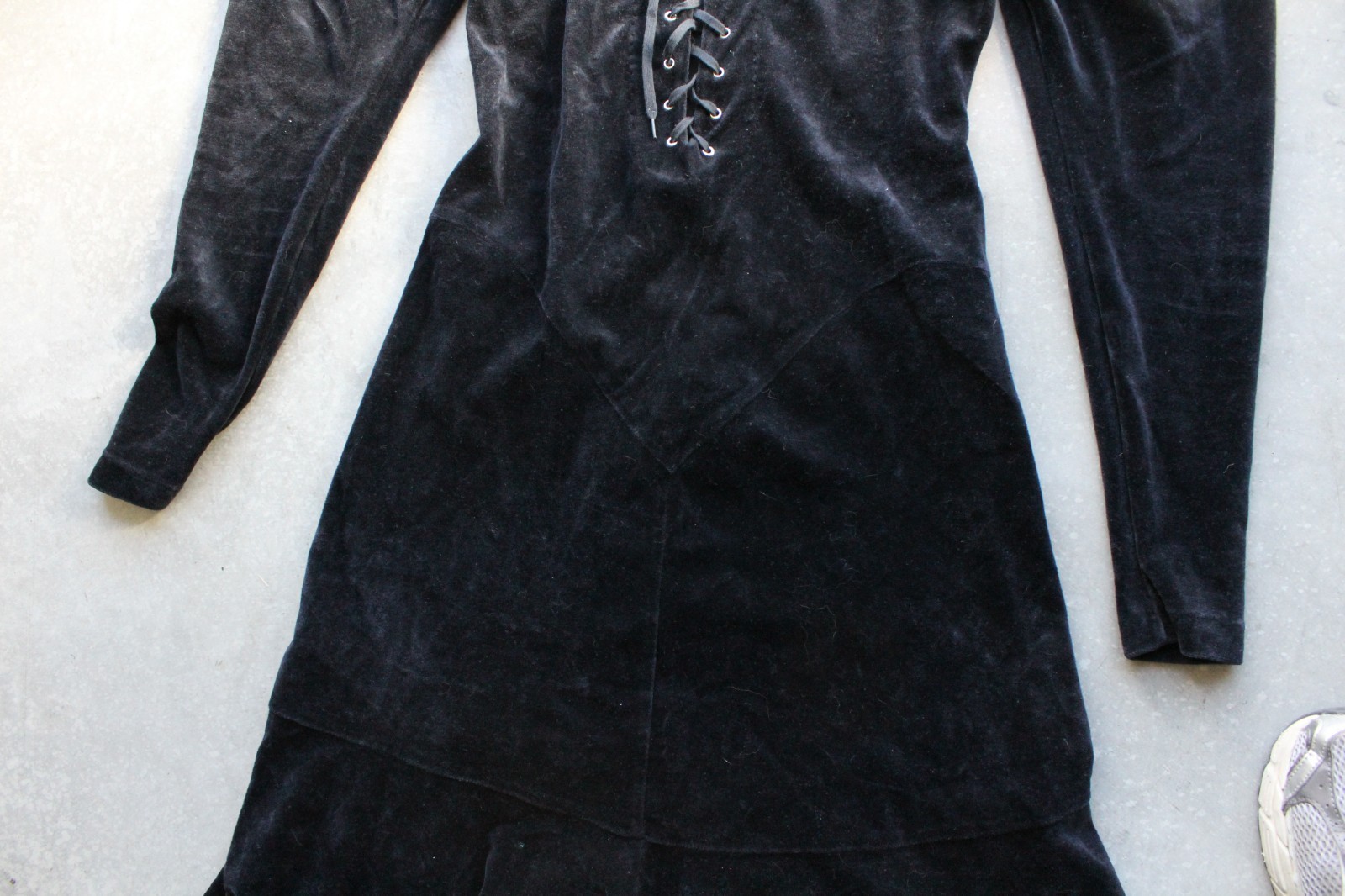 Vintage 80s Betsey Johnson M Punk Label Dress Corset Velvet Mutton Sleeve NWOT