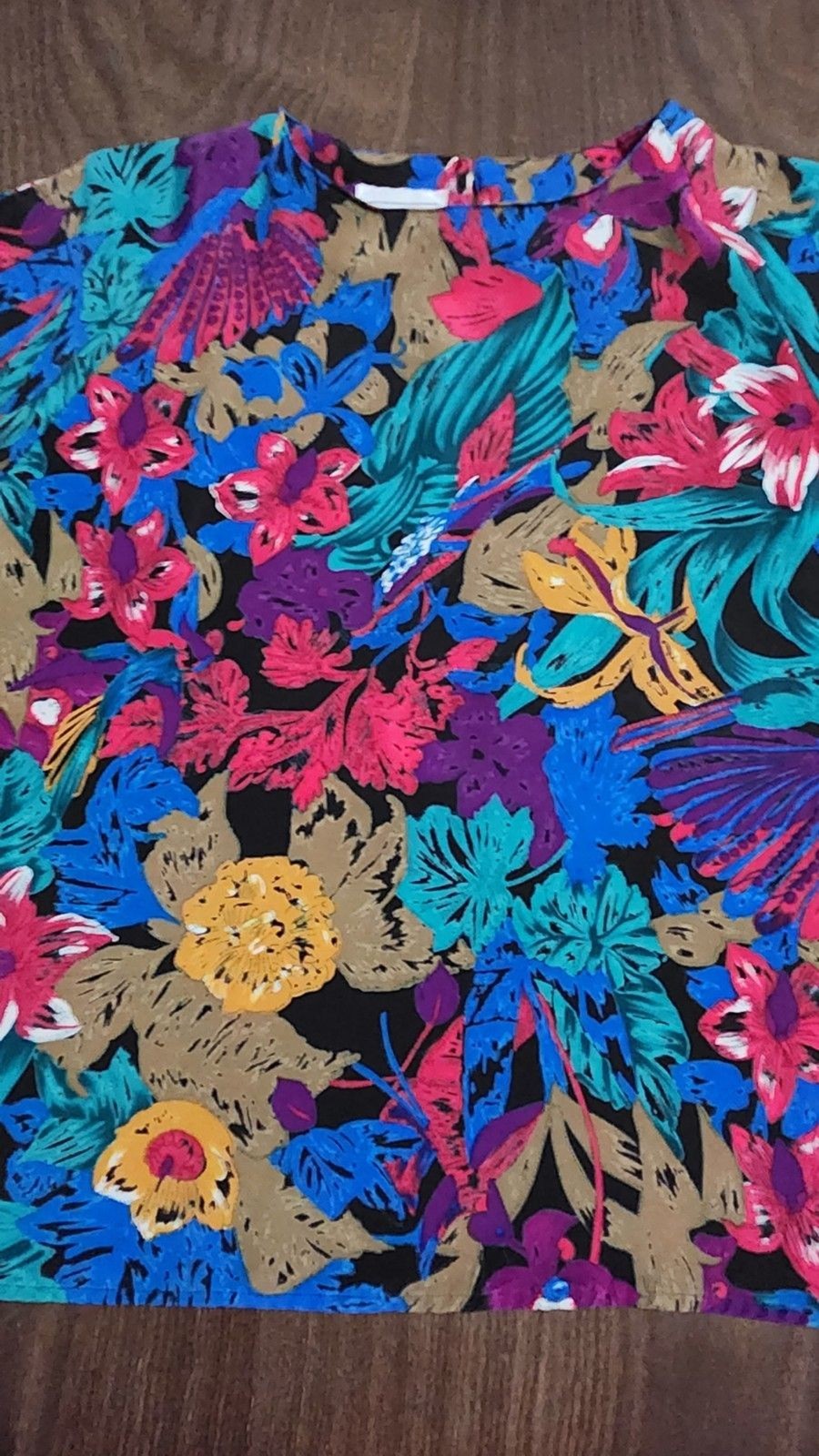 Vintage blouse, size M Impressions of California floral blue/pink Multicolo