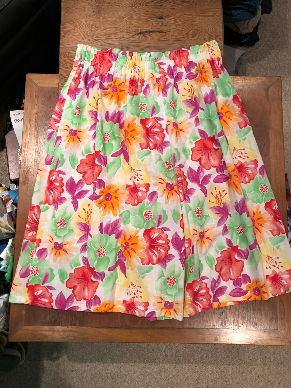 Vintage 60s 70s Handmade Floral Print Pleated Culottes Shorts Size 30×29