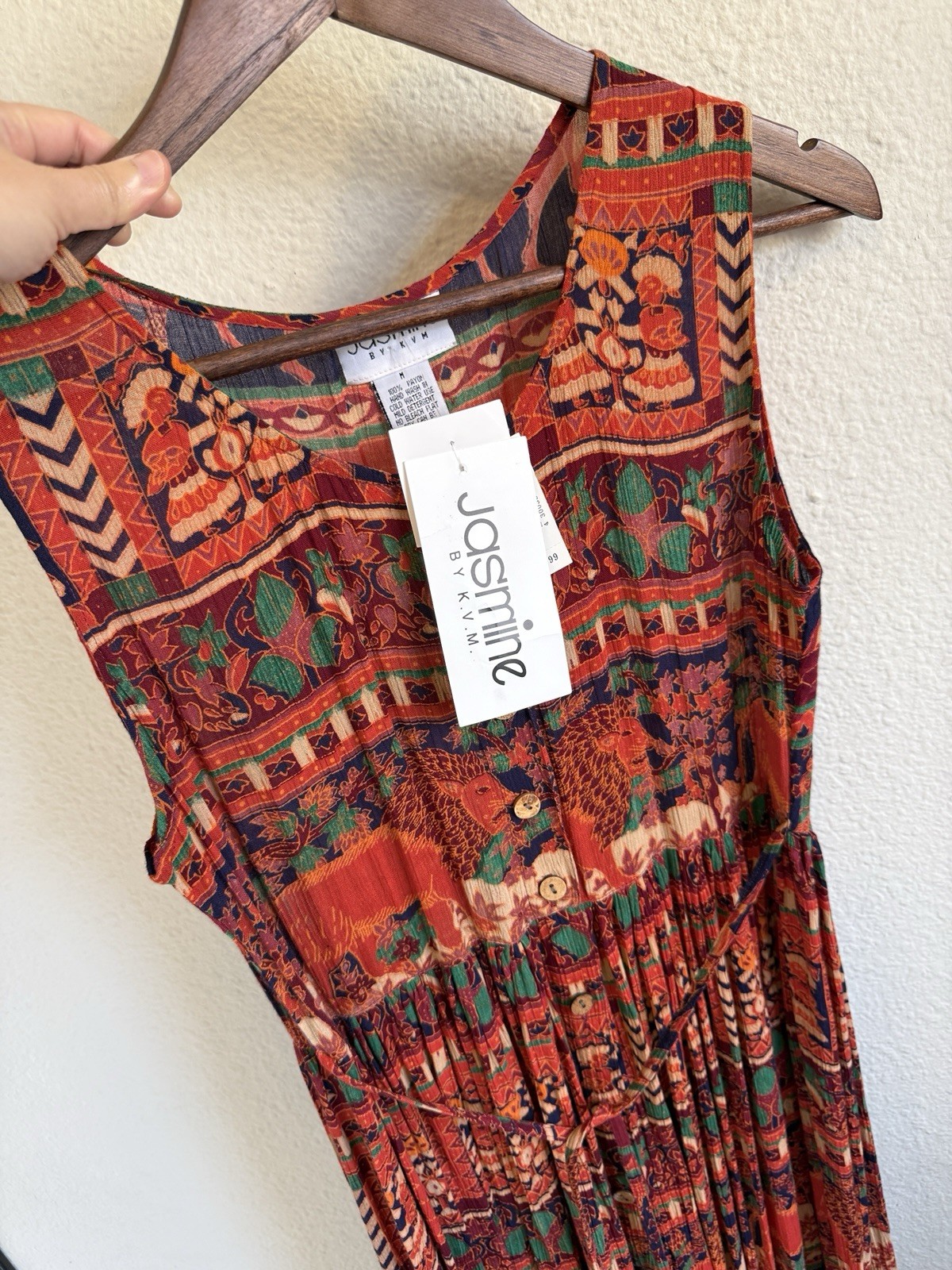 Jasmine by K.V.M Boho Elephant Maxi Dress-Size M-NWT