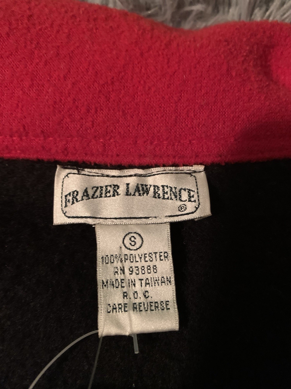 Vintage Womens Warm Black & Red Small Jacket Rockabilly Vibes! Frazier Lawrence