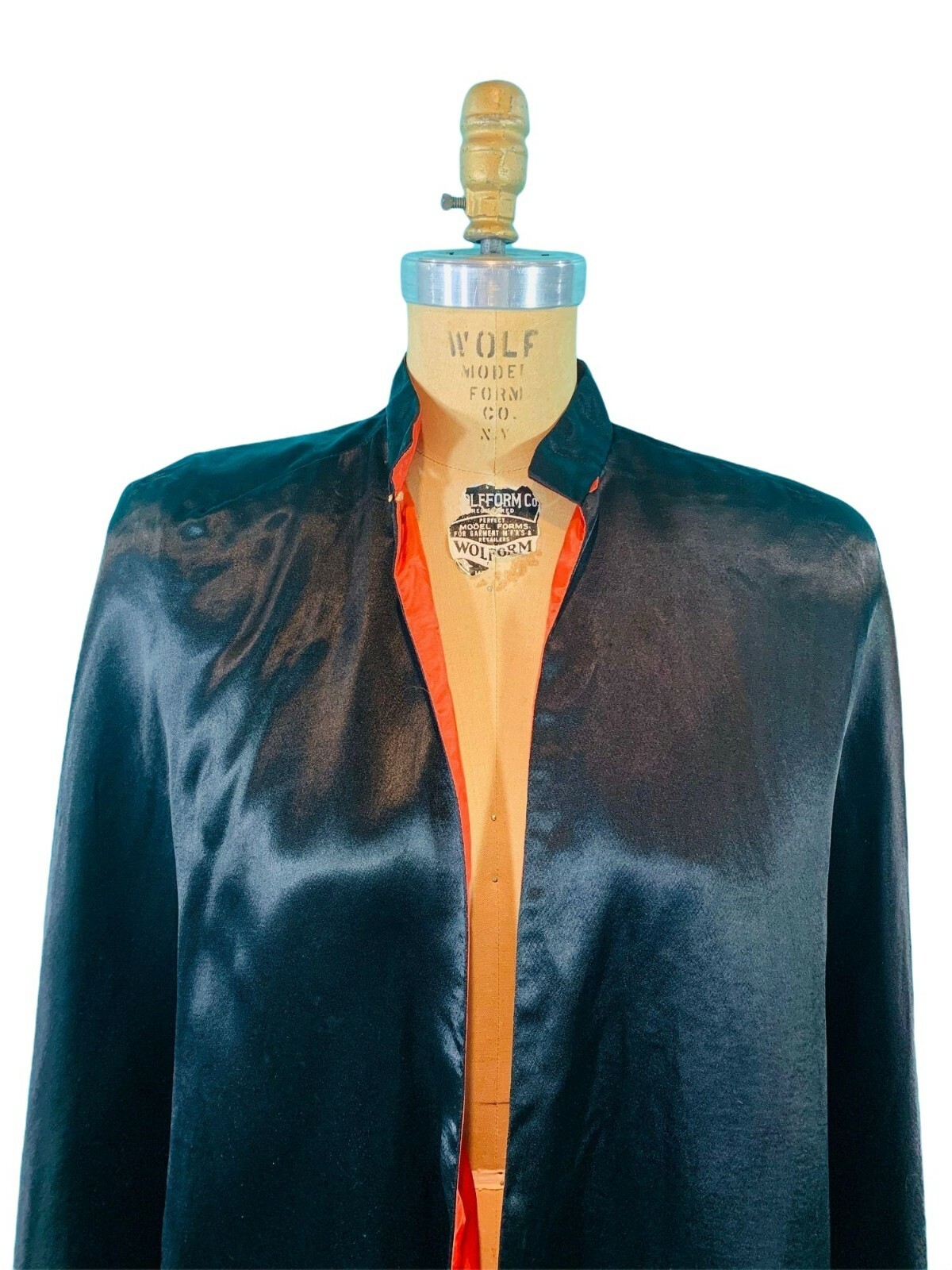 Vintage 1930s Satin Cape Julius Garfinckel & Co Black Evening Jacket Glamorous
