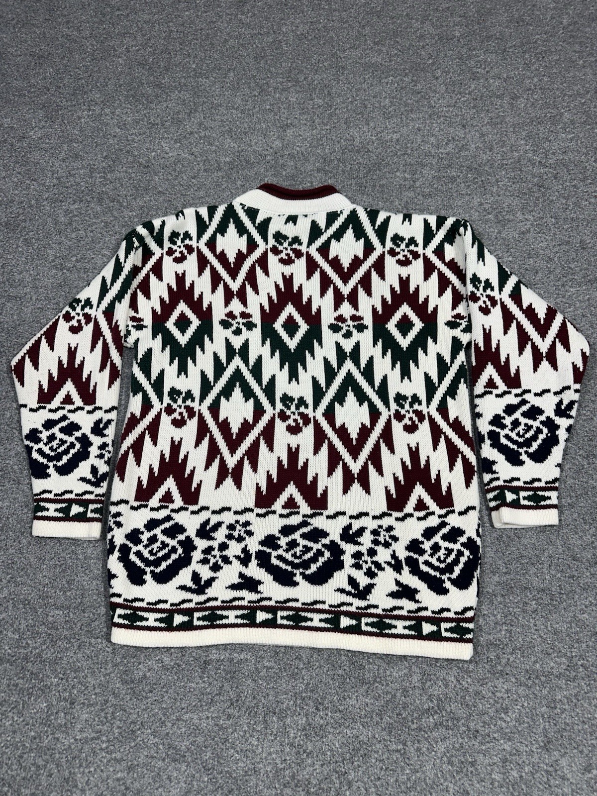 Vintage Cut 4 U Sweater One Size Long Sleeve Geometric MultiColor Knit