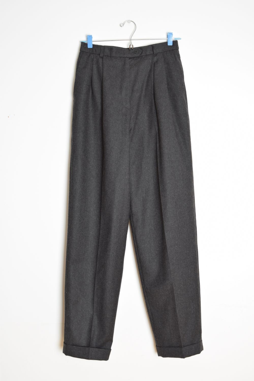 vintage 90s Talbots pants gray wool high waist rise tapered leg trousers M 8