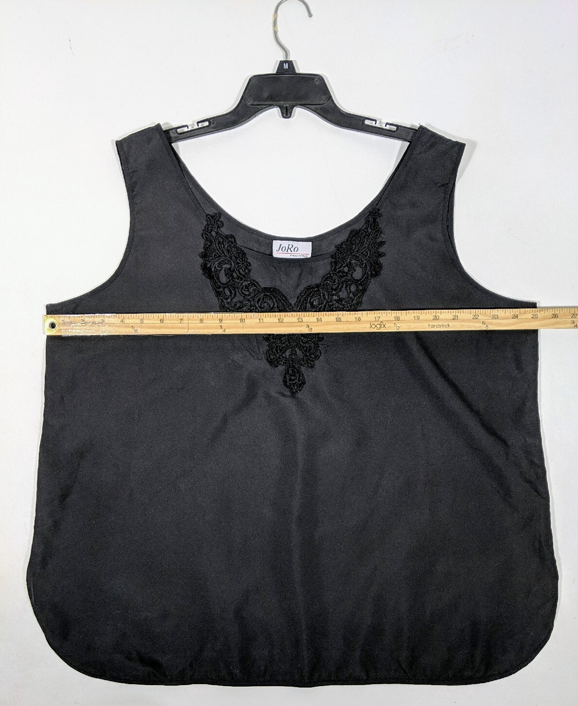 Vintage JoRo Fashion 80s Women Top Shirt Black Sleeve Less Plus Size 1X