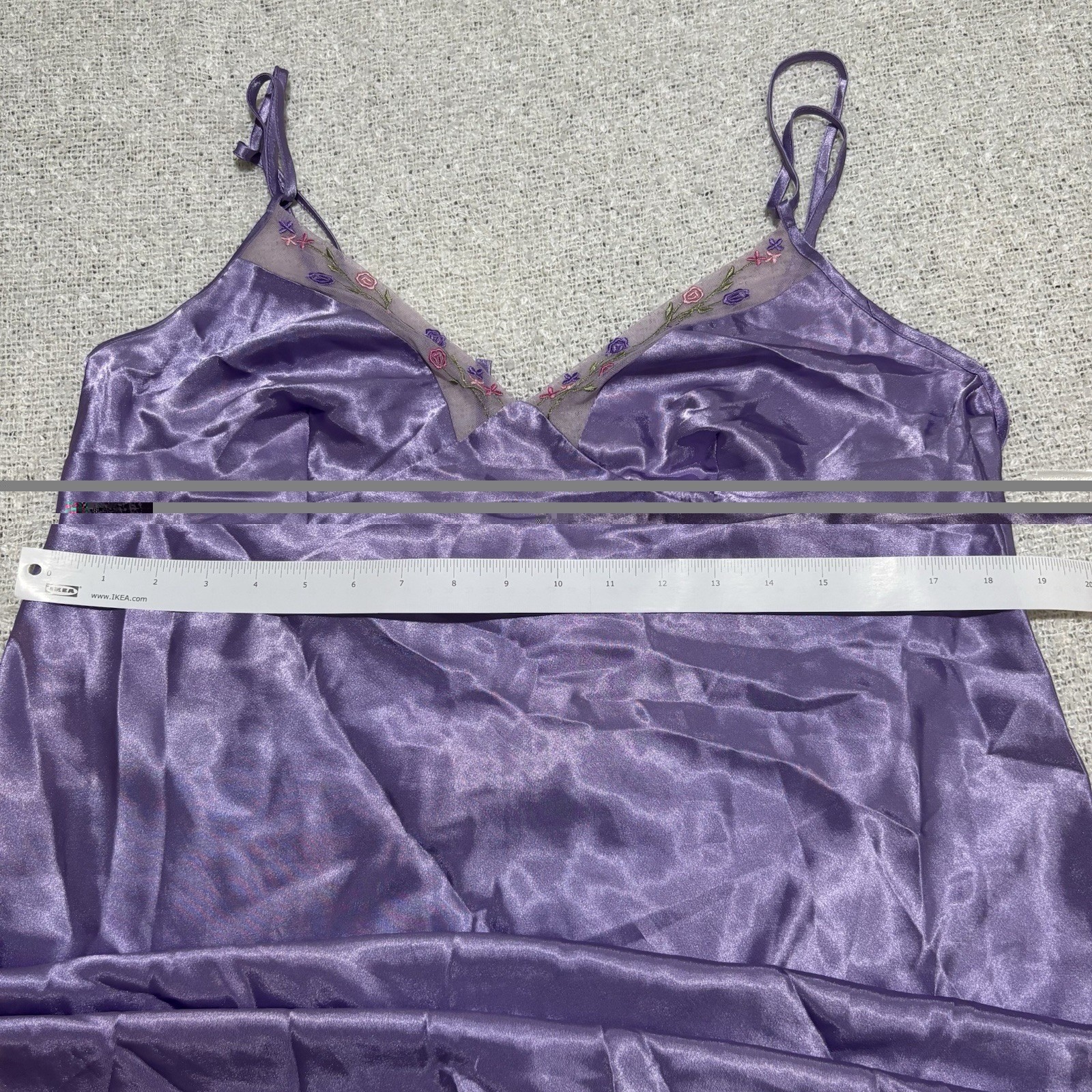 Vintage California Dynasty 80s Cottagecore Slip Gown Sleep Slip Floral Lace Y2K