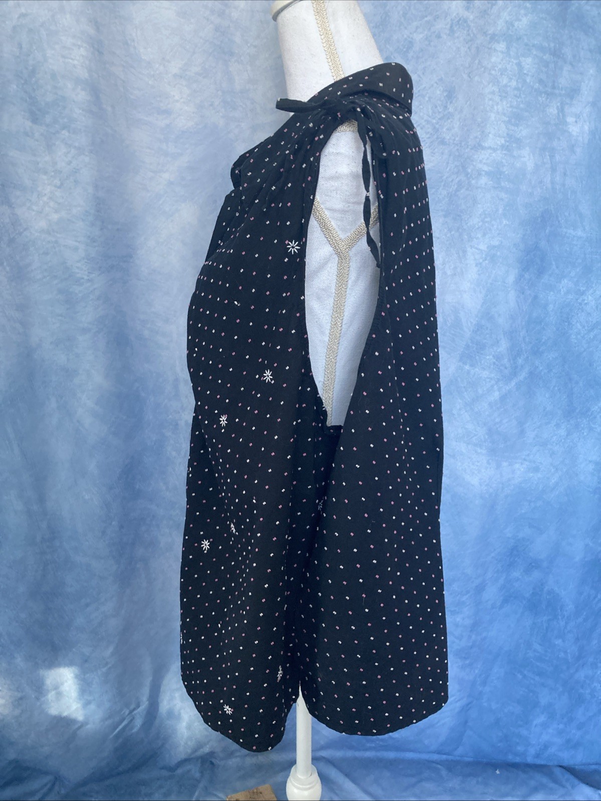 Vtg 90s Fashion Bug Plus Size Blouse Black Pink White Polka Dot Star Embroidered