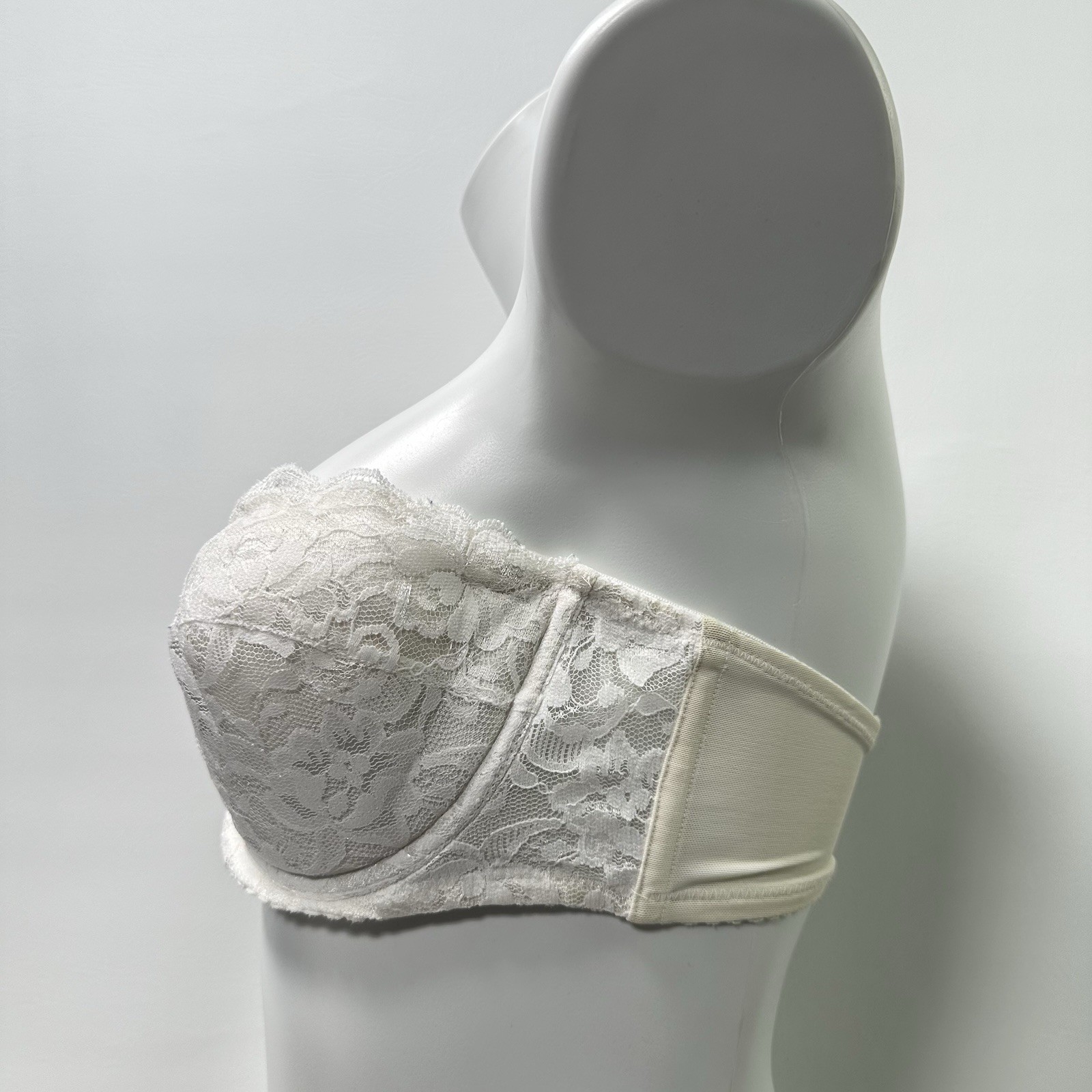 Vintage Sears 36C White Strapless Underwire Cup Bra Style 46015