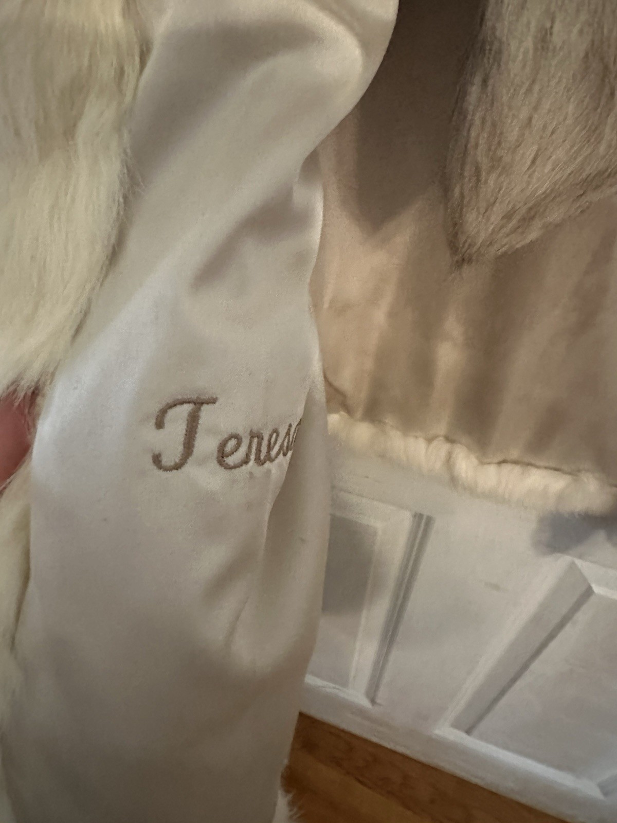 SERGIO VALENTE Vintage Off White Cream Rabbit Fur Mob Wife Coat Jacket