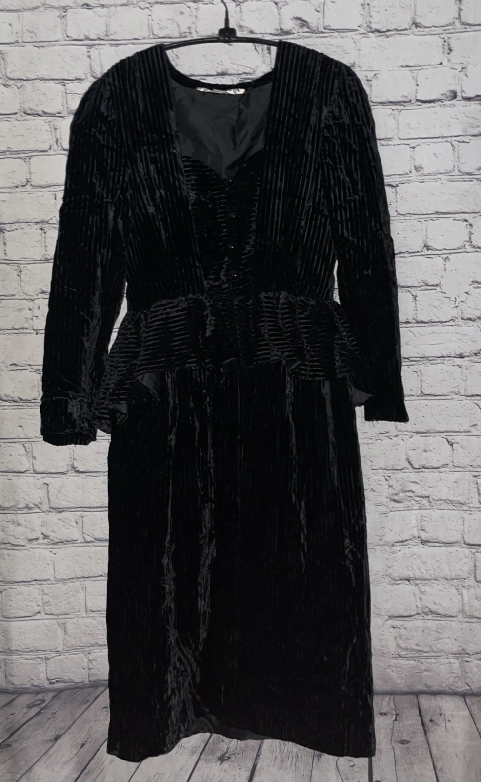 Marc Vaughan 1970s Black Dress Vintage MCM Rare Collector Timeless Runway Retro
