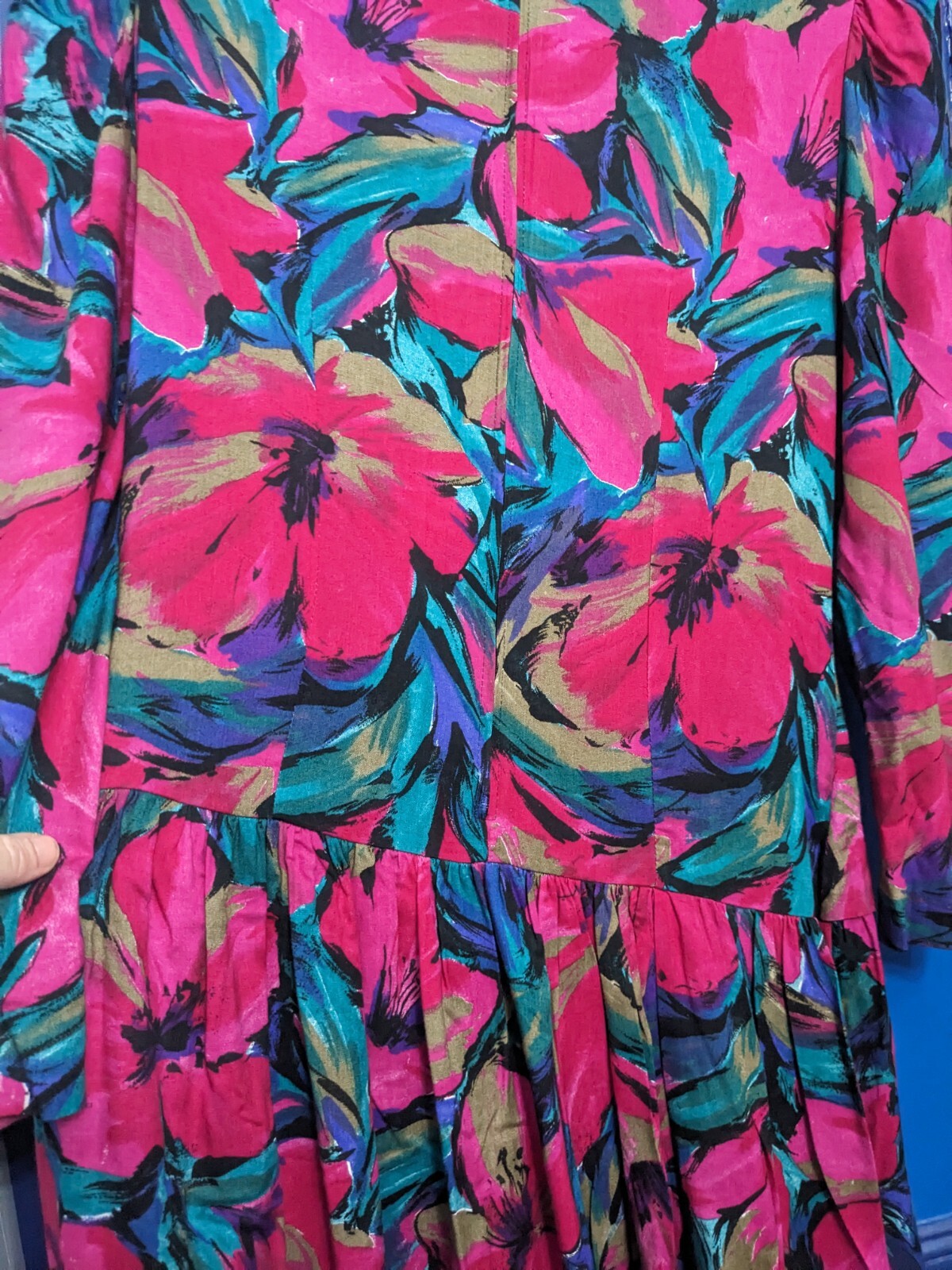 *Vintage Act 1 New York*Faux Wrap Around Dress*Size 12*Suede*Colorful
